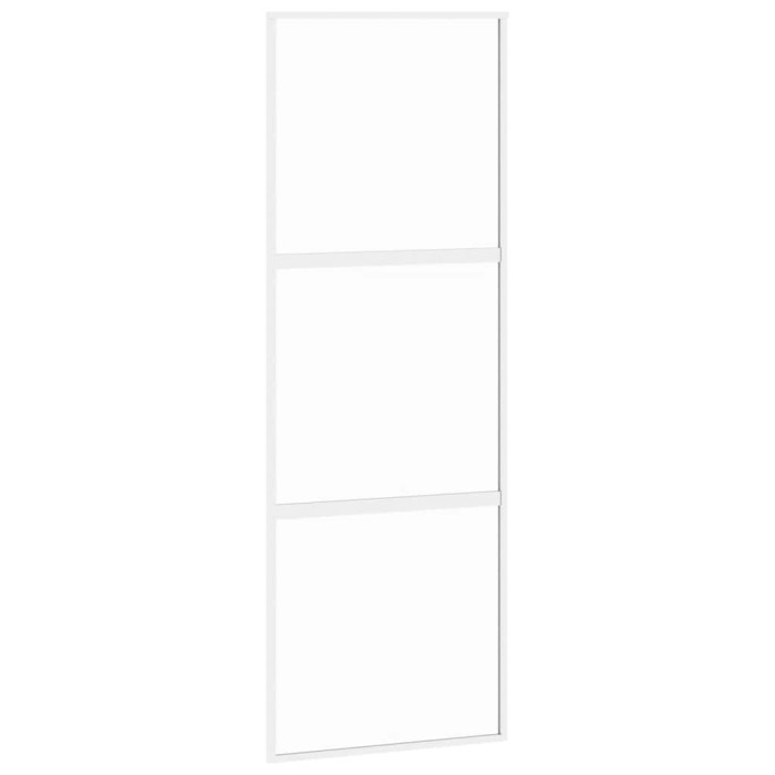 Drsna vrata bela 76x205 cm kaljeno steklo in aluminij